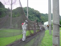 防球ネット補修工事 施工写真1