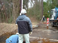 ゴルフ練習場防球ネット工事 施工写真1