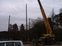 ゴルフ練習場防球ネット工事 施工写真2