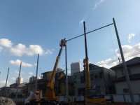 グランド外周防球ネット工事 施工写真2