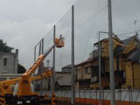 グランド外周防球ネット工事 施工写真3